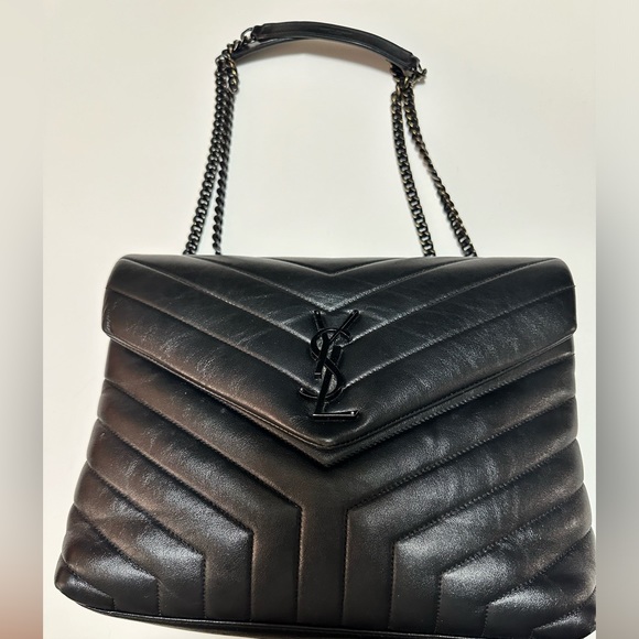 Yves Saint Laurent Handbags - YSL BLACK ON BLACK  quilted leather can be worn as a crossbody style
